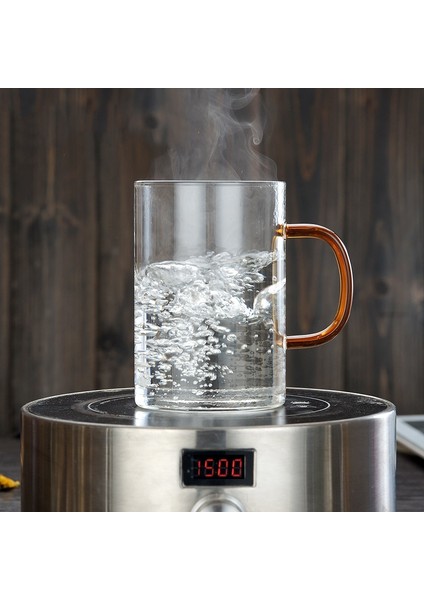 Şeffaf 500ML 500ML Cam Bardak Çay Demlik Kupa Paslanmaz Çelik Demlik ile Büyük Borosilikat Cam Çay Kupa Ev Ofis Kahve Kupa Drinkware (Yurt Dışından)