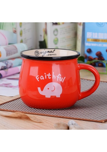 Kırmızı M 250 ml Seramik Kahve Kupa Vintage Yaratıcı Süt Kahvaltı Fincan Kahve Fincanı Renk Sır Tumbler Fincan Kupalar Kahve Fincanları Coffeeware Teaware (Yurt Dışından)