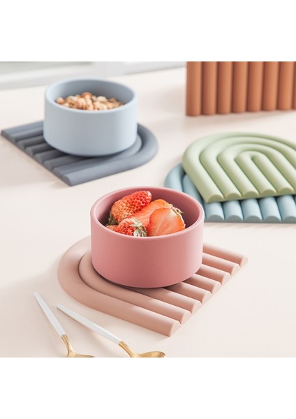 G Gökkuşağı Silikon Masa Mat Coaster Sıcak Yemekler Pot Tutucu Placemat Çok Amaçlı Pot Tutucular Mutfak Isıya Dayanıklı Tava Pedleri (Yurt Dışından)