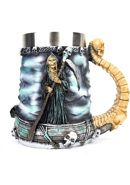 088 501-600 ml Yeni Viking Ahşap Tahıl Bira Kupa 304 Paslanmaz Çelik Ortaçağ Tavern Ahşap Taklit Varil Tankard Bira Kupa Kahve Fincanı Erkekler Hediye (Yurt Dışından)