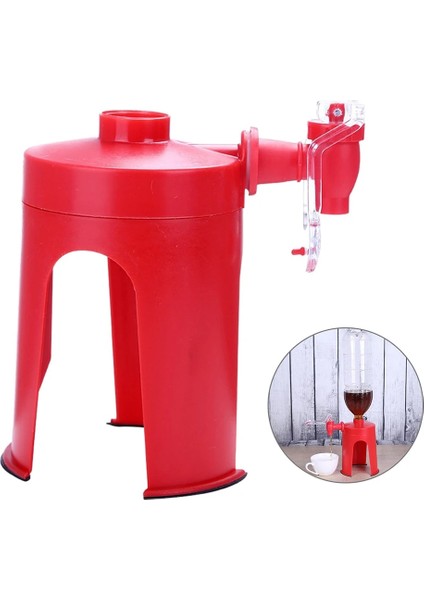 Kırmızı Soda Içecek Dağıtıcı Şişesi Ters Baş Aşağı Içme Suyu Dağıtım Makinesi Anahtarı Gadget Parti Ev Bar Için (Yurt Dışından)