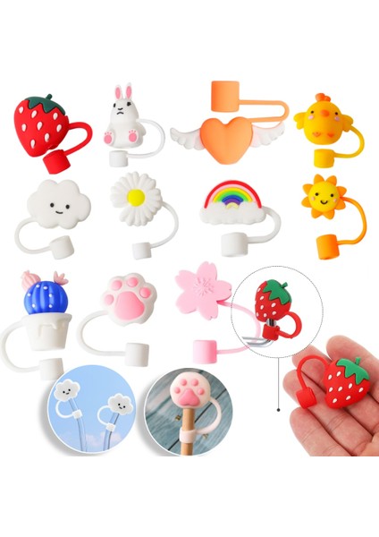 6'lı Paket 4/6/8 Adet Sevimli Saman Ipuçları Içme Toz Kapağı Silikon Sıçramaya Dayanıklı Fişler Kapak Yaratıcı Hasır Kapak Kapağı 6-8mm Saman Sızdırmazlık Araçları (Yurt Dışından) fiyatları