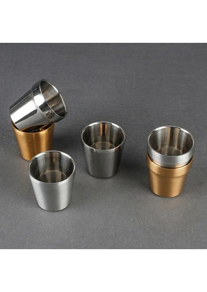 201 260 ml 1 Espresso Kupalar Çift Duvar Paslanmaz Çelik Espresso Bardak Seti, Yalıtımlı Kahve Kupaları Yıllarca Dayanır Kolay Temizlenen Bar Drinkware (Yurt Dışından)