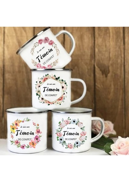 UXH195139-A015WH-8 360 ml Fransız Çiçek Baskılı Kahve Kupaları Bekarlığa Veda Partisi Şarap Kupası Nedime Tanık Emaye Fincan Nişan Düğün Hediyeleri Tanık Için (Yurt Dışından) modelleri