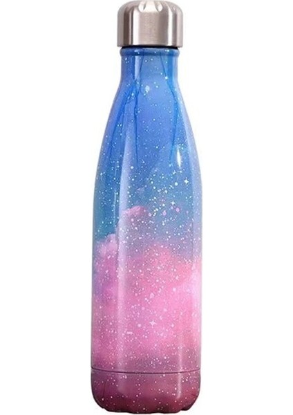 No.1 500 ml Yalıtımlı Paslanmaz Çelik Termos Kupa Spor Su Şişesi Kızlar Için Yıldızlı Gökyüzü Yüzey Termos Kahve Fincan Şişesi (Yurt Dışından)