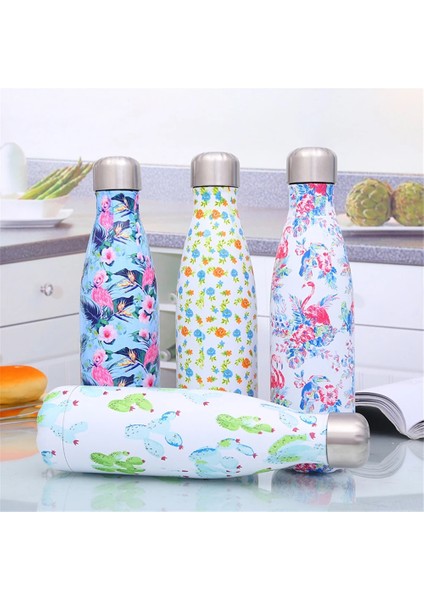 No.1 500 ml Yalıtımlı Paslanmaz Çelik Termos Kupa Spor Su Şişesi Kızlar Için Yıldızlı Gökyüzü Yüzey Termos Kahve Fincan Şişesi (Yurt Dışından)