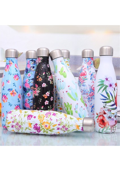 No.1 500 ml Yalıtımlı Paslanmaz Çelik Termos Kupa Spor Su Şişesi Kızlar Için Yıldızlı Gökyüzü Yüzey Termos Kahve Fincan Şişesi (Yurt Dışından)