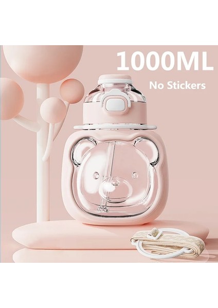 Pembe 780 ml Içme Şişesi Taşınabilir Spor Su Isıtıcısı Karikatür Açık Spor Su Bardağı Sızdırmaz Saman ile Drinkware Öğrenci Çocuklar Için (Yurt Dışından)