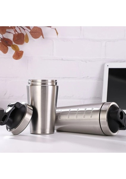 800 ml Paslanmaz Çelik Çalkalayıcı Şişe Peynir Altı Suyu Protein Tozu Karıştırma Şişeleri Spor Su Içme Bardağı Vakum Mikser Drinkware (Yurt Dışından)