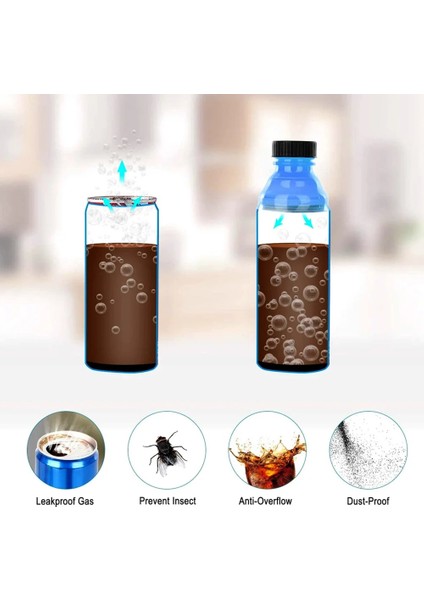 3 Adet 3/6 Adet Şişe Üst Kapak Soda Koruyucu Bira Içecek Kutusu Kapağı Üst Kapak Koruyucu Şarap Şişesi Tıpası Içecek Anti-Koku Kapakları (Yurt Dışından)