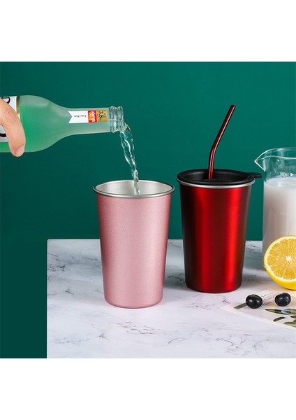 Ax Yeşil 350ML Sanayi Ins Stil 304 Paslanmaz Çelik Northerneurope Sprey Boya Bira Kahve Gargara Bardak Soğuk Su Içecekleri Ev Ofis Kullanımı (Yurt Dışından)