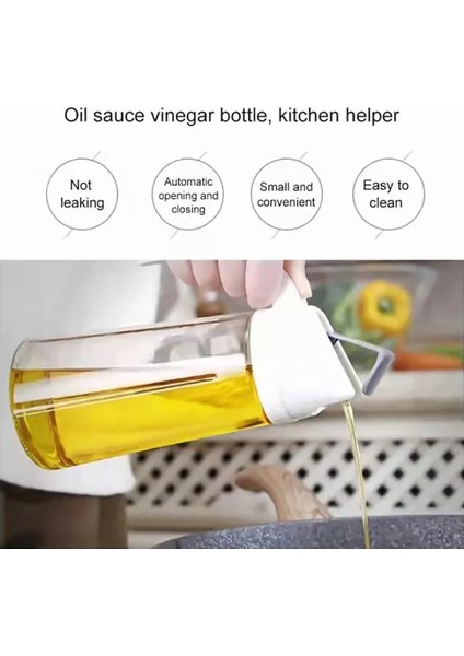 Beyaz 630 ml Otomatik Açılış ve Kapanış Cam Yağlayıcı Ev Mutfak Sızdırmaz Yağ Şişesi Soya Sosu Sirke Pişirme Baharat Yağ Tankı (Yurt Dışından) fiyatları