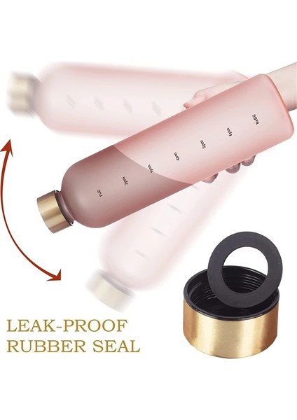 F 1000ML 1l Zaman Işaretli Su Şişesi 32 Oz Motivasyonel Yeniden Kullanılabilir Fitness Spor Açık Havada Seyahat Sızdırmaz Bpa Içermeyen Buzlu Plastik (Yurt Dışından) indirimleri