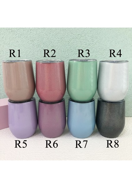 R6 12OZ 12OZ Paslanmaz Çelik Glitter Şarap Tumbler Bardak Yumurta Şekli Kahve Kupaları Çift Duvarlı Yalıtımlı Bira Bardağı Arkadaş Hediyeler Için (Yurt Dışından) modelleri