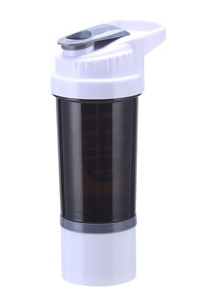 A-Beyaz 500ML 500ML Shaker Protein Şişesi Toz Shake Kupası Büyük Kapasiteli Su Şişesi Plastik Karıştırma Kabı Vücut Geliştirme Egzersiz Spor Salonu Şişesi (Yurt Dışından)