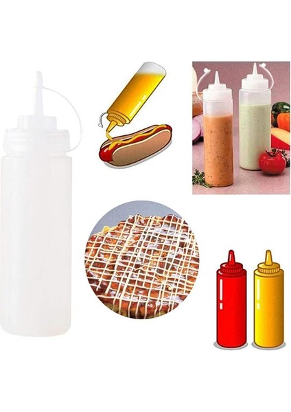 KIRMIZI-480ML Sıkma Fışkırtma Çeşni Şişeleri Plastik Sıkma Fışkırtma Şişeleri, Kapaklı Kapaklı Ayrı Ölçüm Kabı (Yurt Dışından) fiyatları