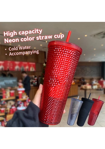D 05 743ML 710ML/473ML Saman Bardak Logolu Süt Çay Drinkware 2 Katmanlı Elmas Radyant Su Şişeleri Hediye Plastik Yeniden Kullanılabilir Kahve Kupaları (Yurt Dışından)