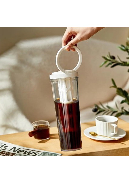 Yeşil 1l Soğuk Demleme Fincan Geniş Ağız Halkası Kolu Kahve Filtresi Pot Toka Tasarımı Mühürlü Iyi Soğuk Demleme Potu Şeffaf Buzlu Kahve Makinesi (Yurt Dışından) fiyatları