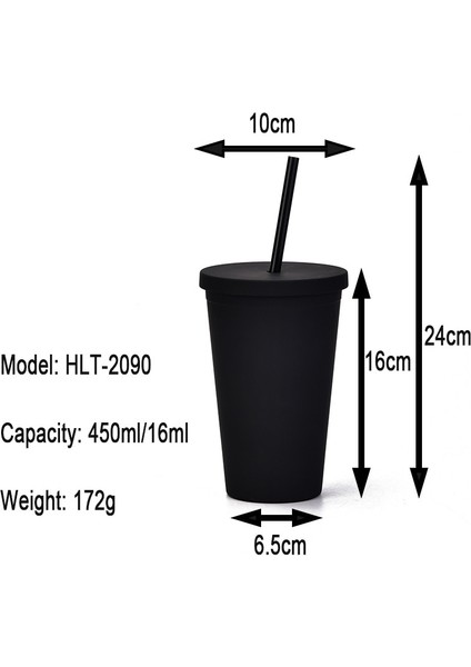 D 16OZ 16OZ Mat Tumbler Akrilik Plastik Pastel Pipetli Bardak Kapaklı Çift Duvar Yalıtım Su Bardağı Bekarlığa Veda Partisi Hediye (Yurt Dışından)