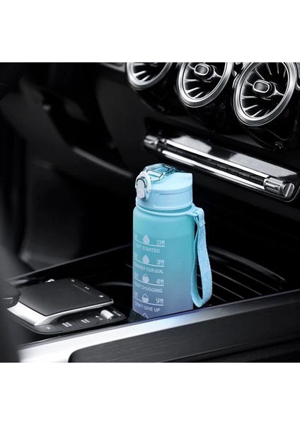 Yeşil B Taşınabilir Su Şişesi Spor Su Şişesi Samanlı Motivasyon Soğuk Su Sürahisi Açık Hava Sporları Tırmanma Için Zaman Işaretleyici ile (Yurt Dışından) fırsatları