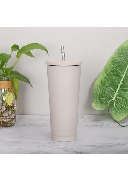 STYLE13 500 ml Paslanmaz Çelik Saman Bardak Büyük Kapasiteli Vakum Kahve Kupa Taşınabilir Çift Katmanlı Yalıtım Şişesi Yeniden Kullanılabilir Tumbler Drinkware (Yurt Dışından)