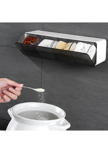 Açık Beyaz Mutfak Duvara Monte Baharat Kutusu Tuz Biber Baharat Rafı Kavanoz Şekerlik Mutfak Gadget Cihazı Setleri Baharat Kutusu Organizatör Aracı (Yurt Dışından)