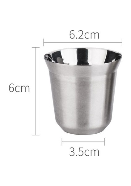 80ML-GÜMÜŞ 80-160ML 80/160ML Espresso Kupalar 304 Paslanmaz Çelik Çift Katmanlı Haşlanma Önleyici Kahve Sütlü Içecek Kahvaltı Fincanları Yalıtımlı Kahve Kupaları (Yurt Dışından)