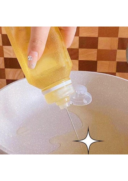 500 ml Sıkma Yağ Şişesi Ölçeği Sıkma Yağ Şişesi Flip Üst Kapaklı Çok Yönlü Mutfak Baharat Dağıtıcı Sıcak Sos Ketçap (Yurt Dışından)