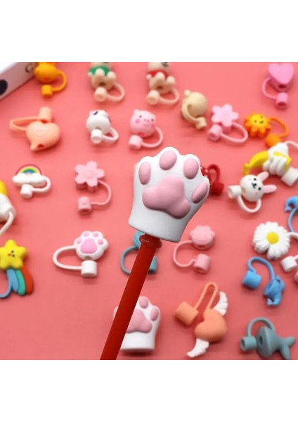 13 1 Adet Yaratıcı Silikon Hasır Kapak Yeniden Kullanılabilir Hava Geçirmez Içme Toz Kapağı Karikatür Fişler Hasır Kapak Takım Elbise 6-8mm Aksesuarları (Yurt Dışından)