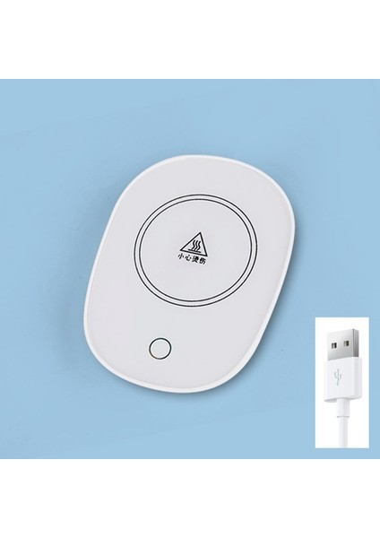 Beyaz Coaster 400 ml Kahve Kupa Isıtma Pedi Seramik Bardak Isıtıcı Sabit Sıcaklık Coaster USB Elektrikli Mat Süt Çay Su Isıtıcı Ev Ofis Hediyeleri (Yurt Dışından)