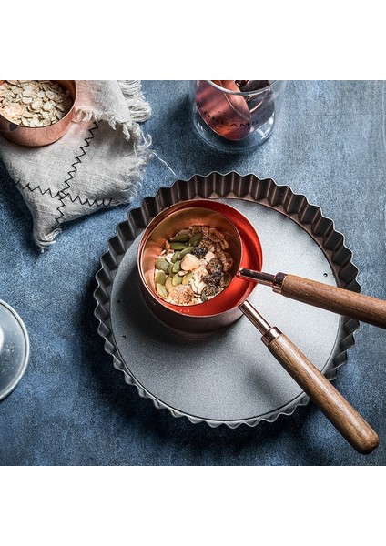 Gül Altın 4 Adet-Fincan Paslanmaz Çelik Gül Altın Kaplama Ölçme Bardak Ölçme Sürahileri Ahşap Saplı Kek Mutfak Pişirme Aracı ile Kahve Kaşığı Kaşık (Yurt Dışından) modelleri