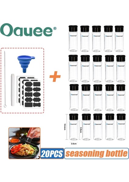 20 Adet 100ML Baharat Şişeleri Plastik Saklama Baharat Kavanozu Şeffaf Tuz Baharat Çalkalayıcı Kavanozları ve Etiket Barbekü Çeşni Mutfak Gadget Araçları (Yurt Dışından) fiyatları