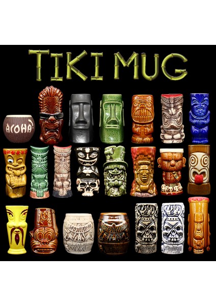 Tabloya Bakın Tiki Bar Tiki Kupa Tiki Keller Hawaii Kokteyl Bardağı Martini Seramik Kupalar (Yurt Dışından)