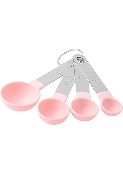 4 Adet Pembe Kaşık 4/8 Adet Ölçüm Kaşıkları Çay Kaşığı Şeker Kaşık Kek Pişirme Un Ölçme Bardak Paslanmaz Çelik Saplı Mutfak Ölçme Aletleri (Yurt Dışından)