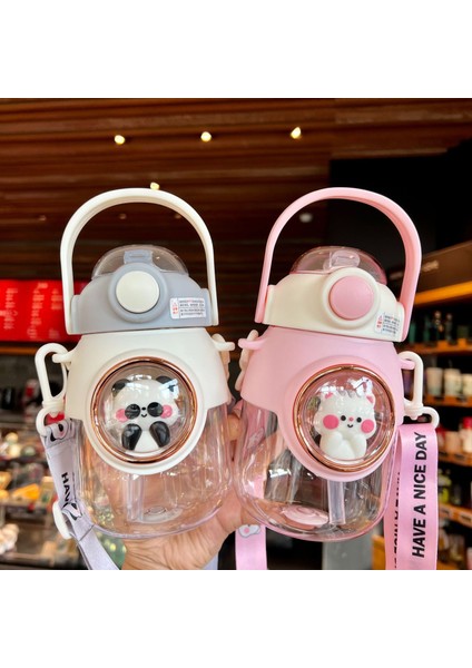 Kahverengi 820ML 820ML Çocuk Su Şişesi Uzay Kapsülü Plastik Büyük Kapasiteli Saman Bardak Okul Öğrenci Çocuklar Kızlar Için Sevimli Karikatür Kawaii (Yurt Dışından) fiyatları