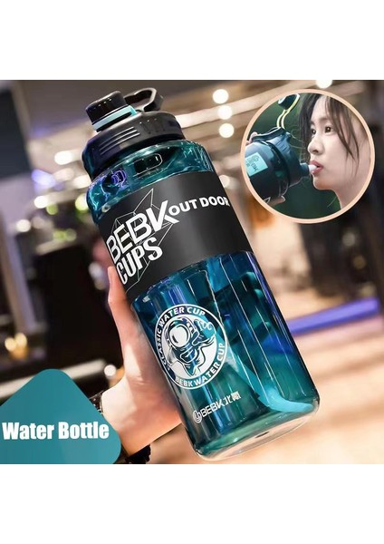 Yeşil 3000 ml Yeni Spor Su Şişeleri 3l 2.3l 1.7l Plastik Uzay Saman Bardak Spor Taşınabilir Büyük Boy Içme Şişesi Kapasiteli Açık Su Isıtıcısı (Yurt Dışından) indirimleri