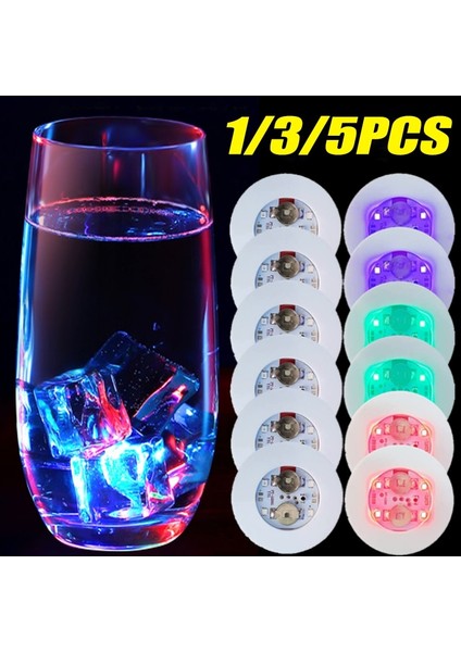 Renkli Işık 3pcs 5pcs Aydınlık Coaster Çıkartmalar LED Bar Içecekler Bardak Altlığı Şarap Likör Şişeleri Coaster Atmosfer Işığı Bardak Etiket Mutfak Aksesuarı (Yurt Dışından)
