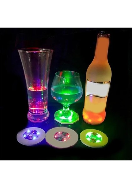 Renkli Işık 3pcs 5pcs Aydınlık Coaster Çıkartmalar LED Bar Içecekler Bardak Altlığı Şarap Likör Şişeleri Coaster Atmosfer Işığı Bardak Etiket Mutfak Aksesuarı (Yurt Dışından)