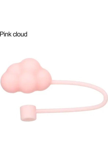 Pembe Bulut Yeni Sıçramaya Dayanıklı Karikatür Pipetler Fişler Silikon Toz Geçirmez Kapak Pipet Ucu Kapağı Şeftali Çiçeği Sızdırmazlık Kapakları Drinkware Aksesuarları (Yurt Dışından)