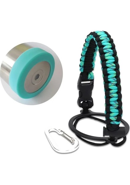 Nane Yeşili 9cm Bardak Çizme Taşıyıcı Saman Bardak Halat Kaymaz Alt Kol Su Şişesi Tutacağı Aquaflask Tumbler Askı Halatları Silikon Taban Seti (Yurt Dışından)