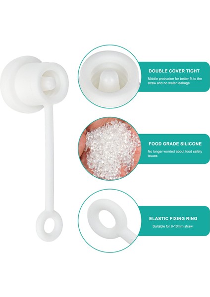 Beyaz 4'lü Paket Saman Kapağı Stanley Tumbler Bardaklarıyla Uyumlu Tüm Oz, Yeniden Kullanılabilir Içme Pipeti Kapakları Kapağı, Gıda Sınıfı Silikon Pipet Ca (Yurt Dışından)