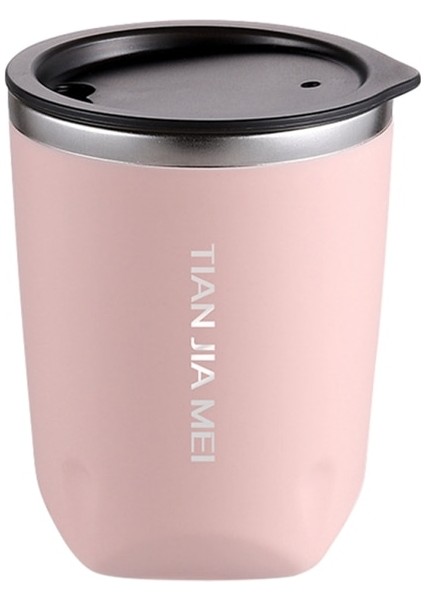 Pembe 300ML 300ML Termal Kahve Fincanı Paslanmaz Çelik Buzlu Kahve Kupa Çay Bira Bardağı Sızdırmaz Su Şişesi Vakum Yalıtımlı Bardak Kapaklı (Yurt Dışından)