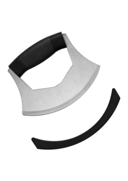 Mezzaluna Chopper Jaswehome Paslanmaz Çelik Mezzaluna Salata Chopper Tek Keskin Bıçak Ot Kıyma Pizza Kesici Sebze Meyve Bıçağı Kapaklı (Yurt Dışından)