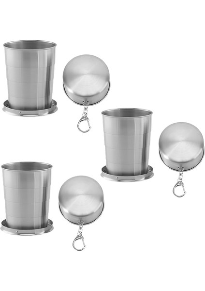 3 Adet 75ML Paslanmaz Çelik Katlanır Bardak Taşınabilir Geri Çekilebilir Bardak Kamp Tencere Çay Fincanları Teaware Kamp Eşyaları Sofra Katlanmış Bardak (Yurt Dışından)