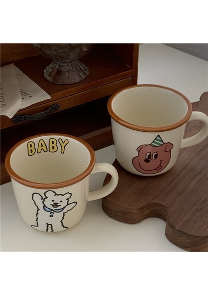 Köpek 300 ml Yeni Kore Tarzı Vintage Ayı Köpek Seramik Bardak Kız Kalp Karikatür Kupa Çift Kahvaltı Su Bardağı Süt Bardağı 300 ml (Yurt Dışından) fiyatları