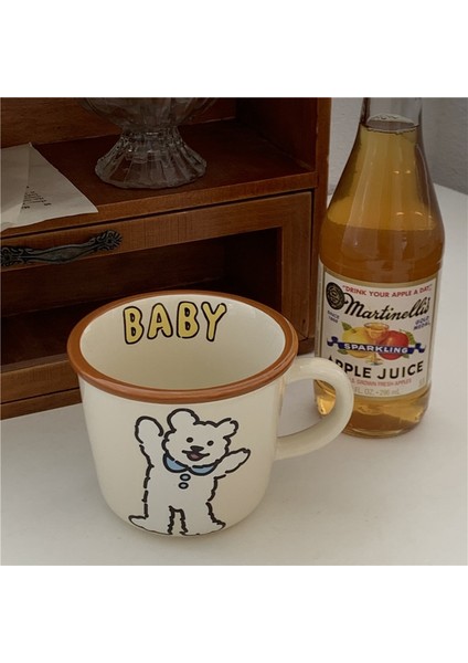 Köpek 300 ml Yeni Kore Tarzı Vintage Ayı Köpek Seramik Bardak Kız Kalp Karikatür Kupa Çift Kahvaltı Su Bardağı Süt Bardağı 300 ml (Yurt Dışından) fırsatları