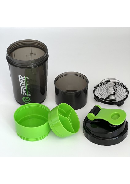 Yeşil 2023 Yaratıcı 3 Katmanlı Shaker Şişe Protein Tozu Milkshake Bardak Spor Spor Su Bardağı 550 ml Su Şişeleri Özelleştirilebilir Logo (Yurt Dışından) modelleri