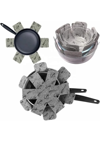6 Adet 38 cm 1/5/6 Adet/grup Tencere ve Tava Koruyucuları Yapışmaz 38 cm Tencere Için Yüzeyleri Ayırın ve Koruyun Çizilmeyi Önlemek Için Ayırıcı Pedler (Yurt Dışından)