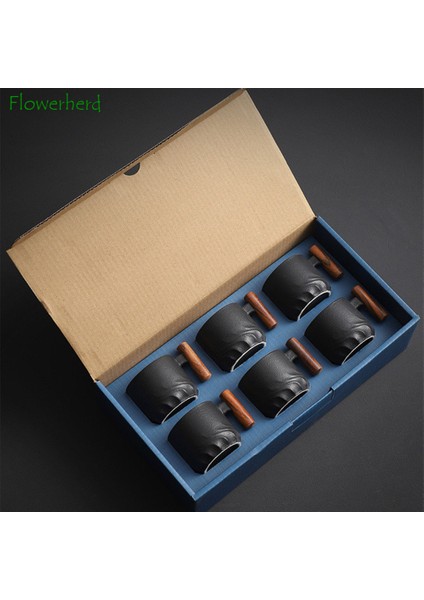 02 51-100ML Fırın Değişmiş Sır Seramik Kupa Ahşap Saplı Çay Bardağı Teaware Yaratıcı Italyan El Yapımı Kahve Fincanları Porselen Küçük Hediye Kupalar (Yurt Dışından) fiyatları