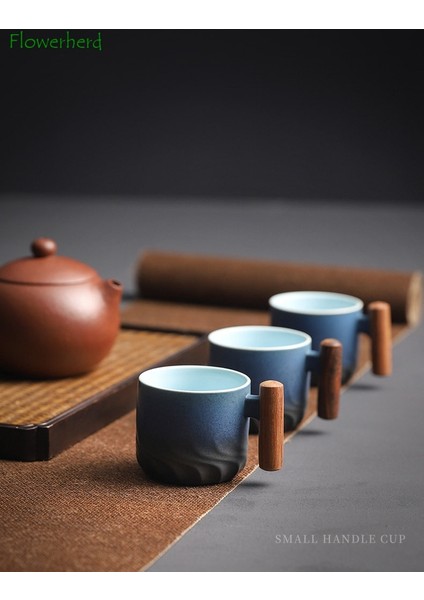 02 51-100ML Fırın Değişmiş Sır Seramik Kupa Ahşap Saplı Çay Bardağı Teaware Yaratıcı Italyan El Yapımı Kahve Fincanları Porselen Küçük Hediye Kupalar (Yurt Dışından) modelleri